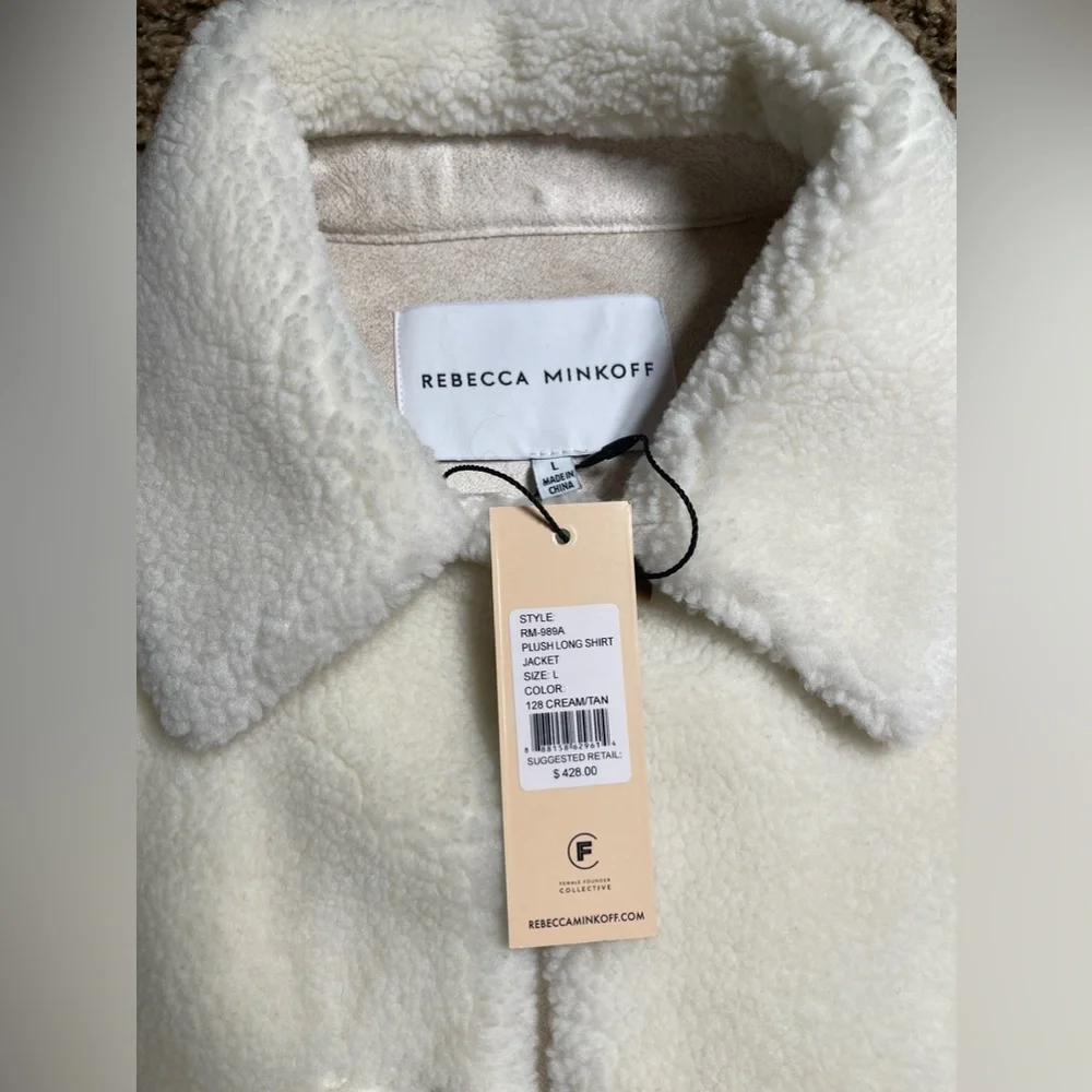 Rebecca Minkoff Plush Long Shirt Jacket - Picture 3 of 12